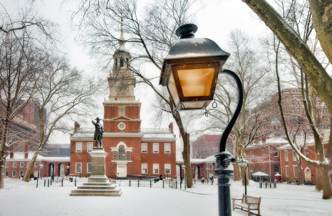 Dockside Winters_Blog_Independence Hall in the snow