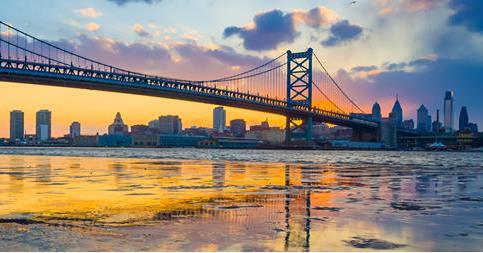 Summer Fun in Philadelphia_city skyline with Ben Franklin Bridge_Dockside blog June 2018