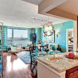 Gorgeous Living Room & Kitchen Interior at The Residences at Dockside