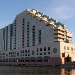 Exterior photo of The Residences at Dockside on a beautiful sunny day.