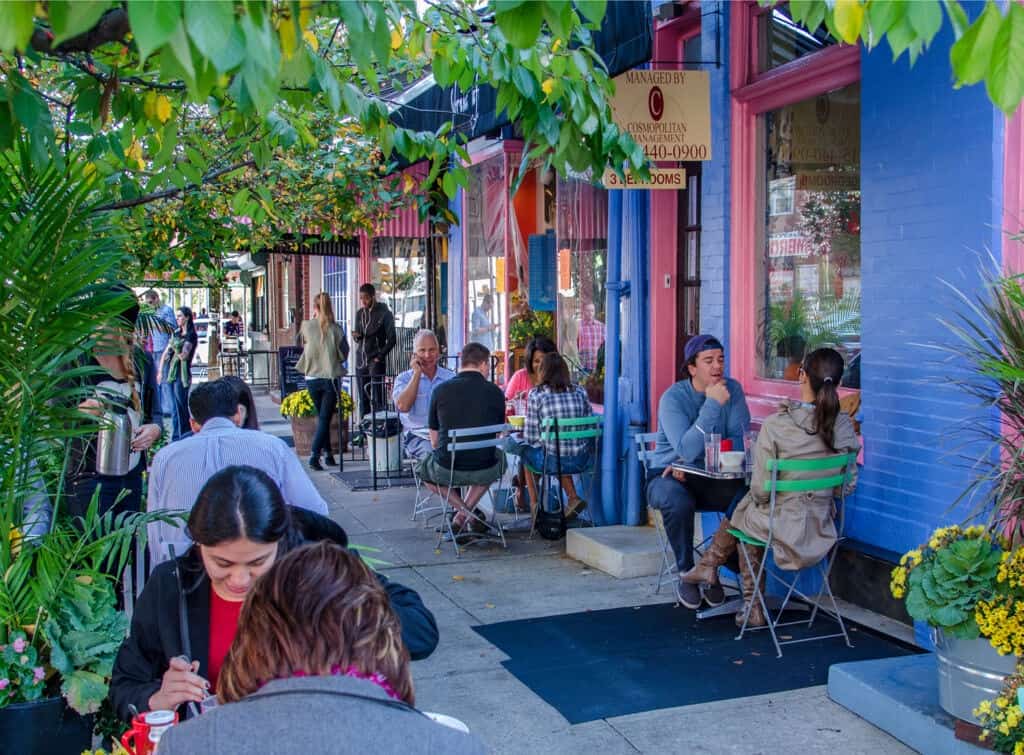 Outdoor Cafe in Philadelphia's Bella Vista Neighborhood