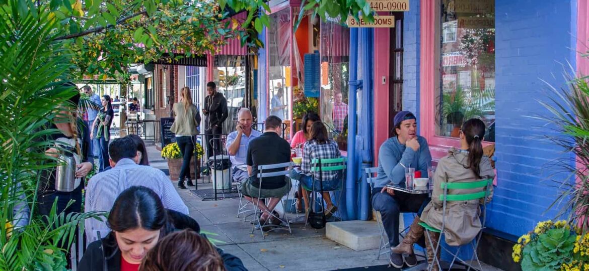 Outdoor Cafe in Philadelphia's Bella Vista Neighborhood