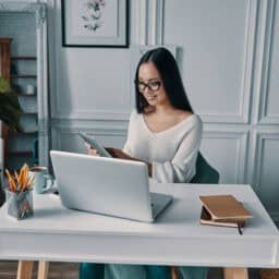 woman working from home