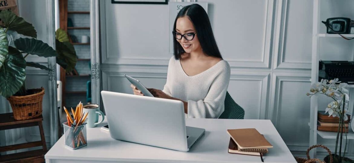 woman working from home