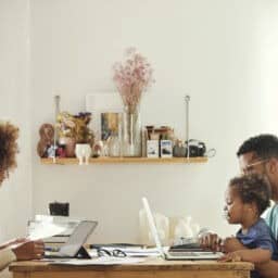 Family using computer