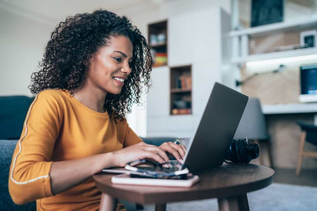 Woman using computer