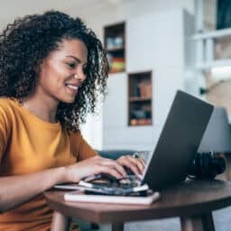 Woman using computer