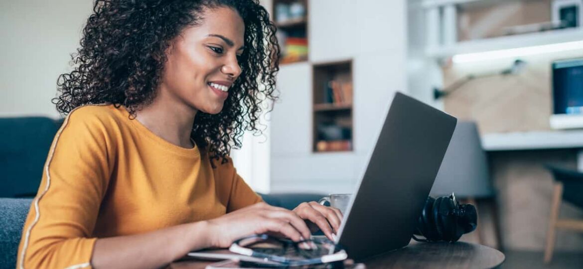 Woman using computer