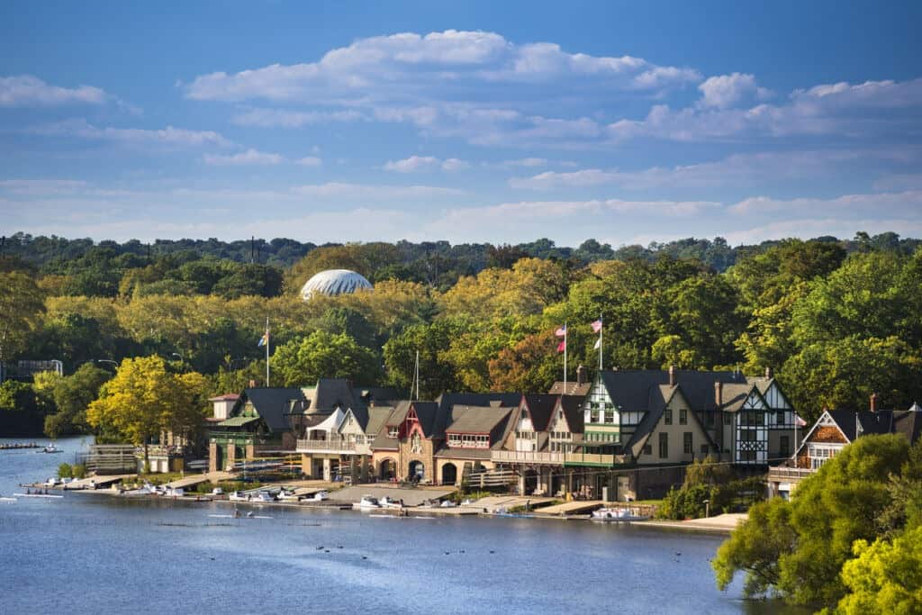 Boathouse row in Philadelphia