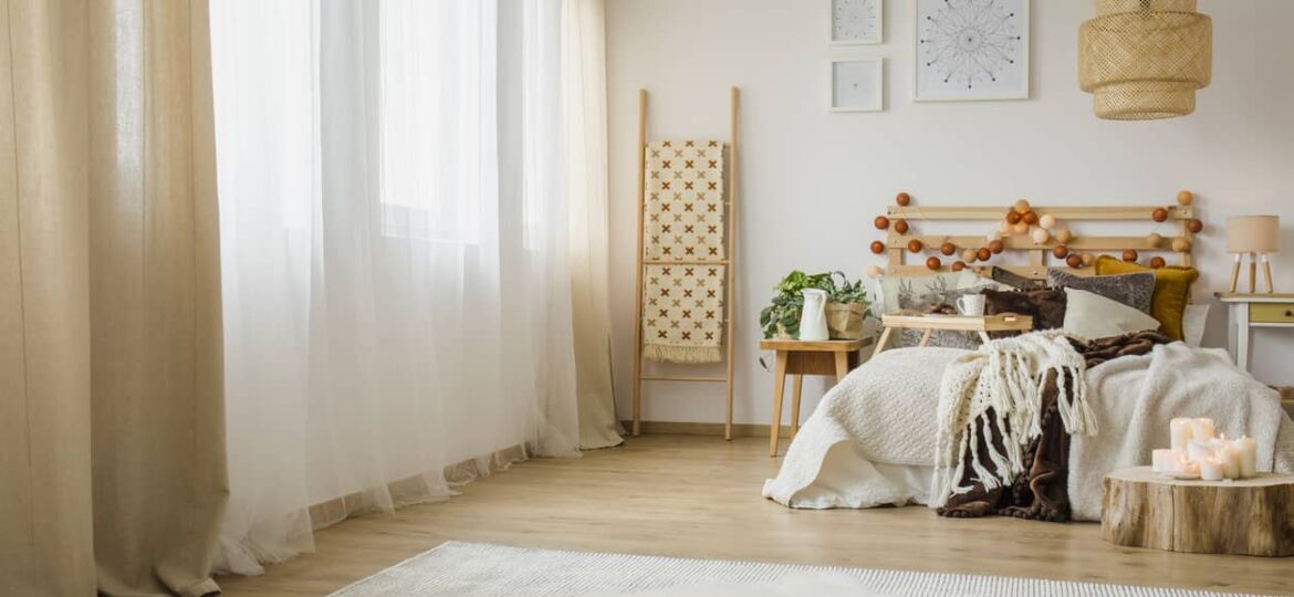 Hygge style bedroom interior