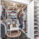 Giant walk-in closet with shelves for storage in condo for sale in Philadelphia