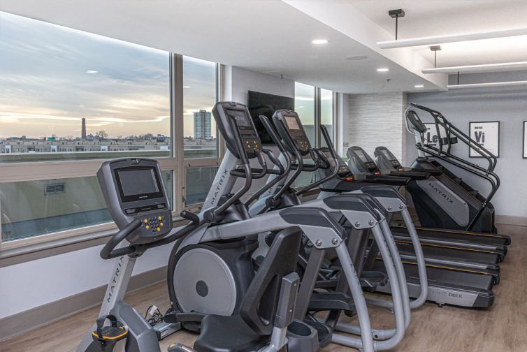 Fitness center at The Residences at Dockside luxury Philadelphia condominiums