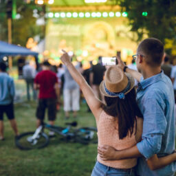 Couple watching live music