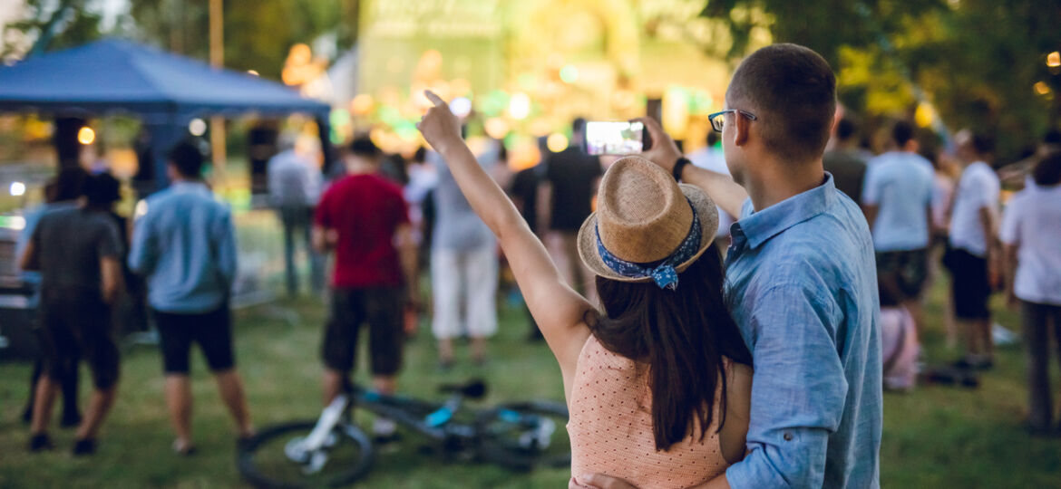 Couple watching live music