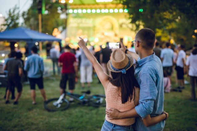 Couple watching live music
