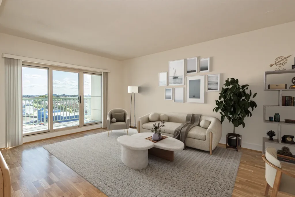 The Residences at Dockside Virtually Staged Living Room