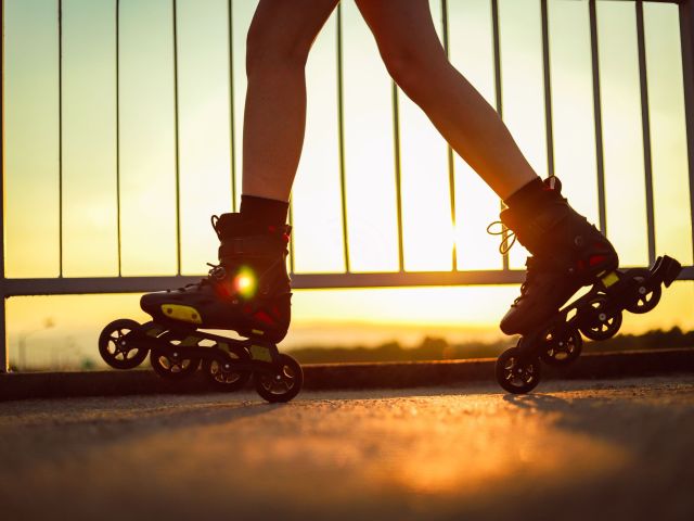 Girl on rollerblade