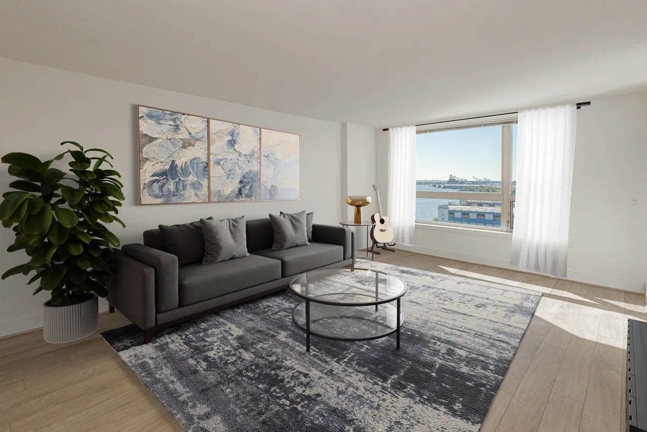 The Residences at Dockside Unit 1210 Living Room with Stunning View